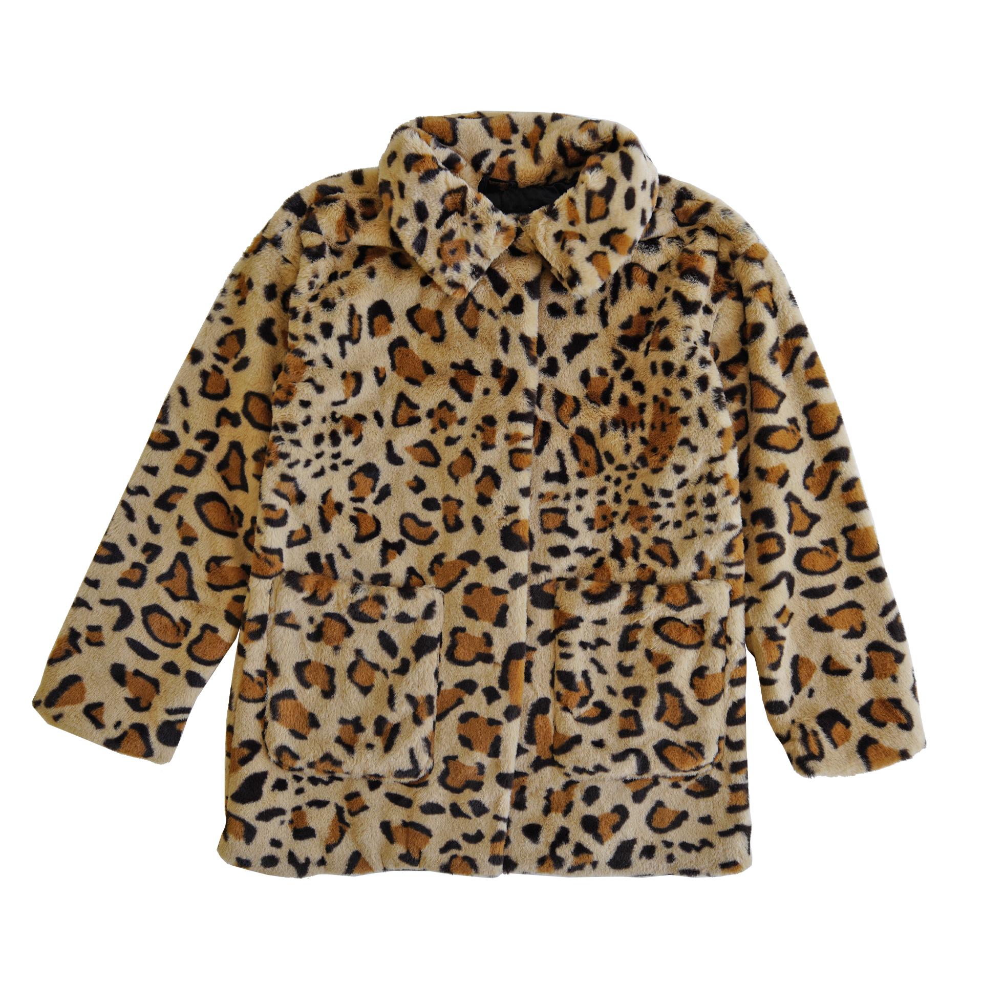 FAUX FUR COAT - LEOPARD PRINT