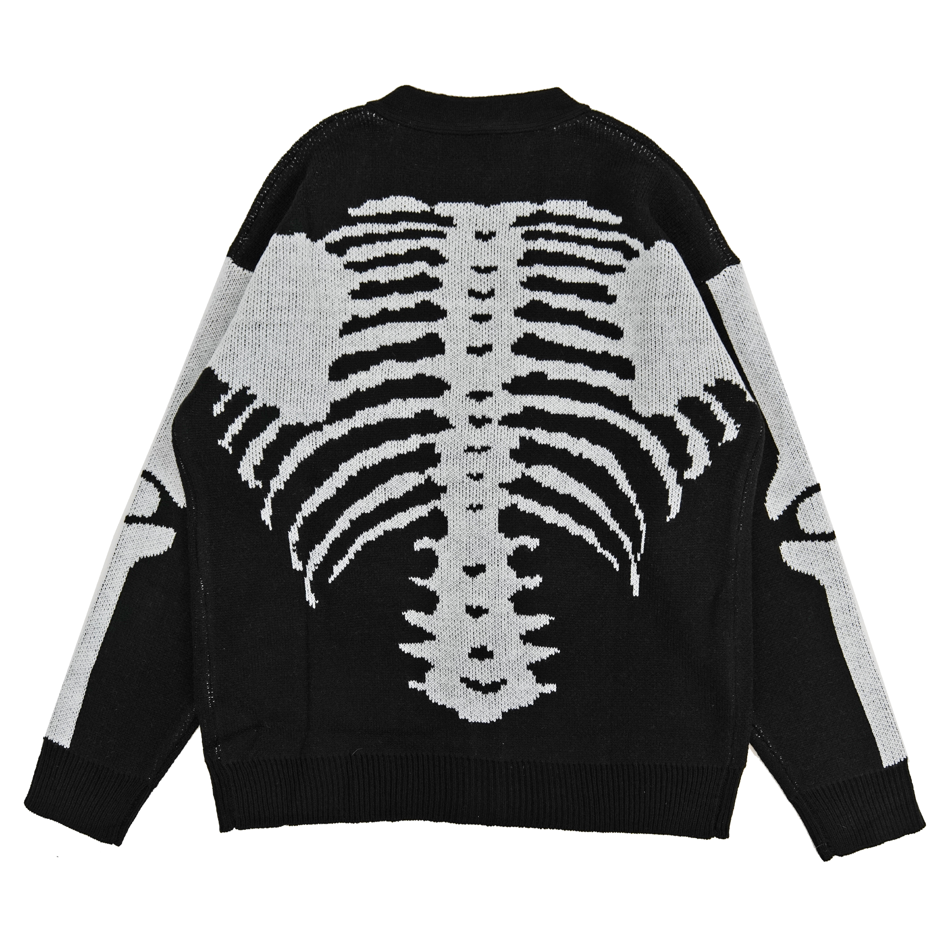 FIRE HEART SKELETON - BUTTON UP SWEATER